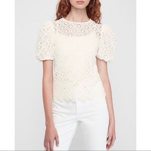EXPRESS Lace Puff Sleeve Tee